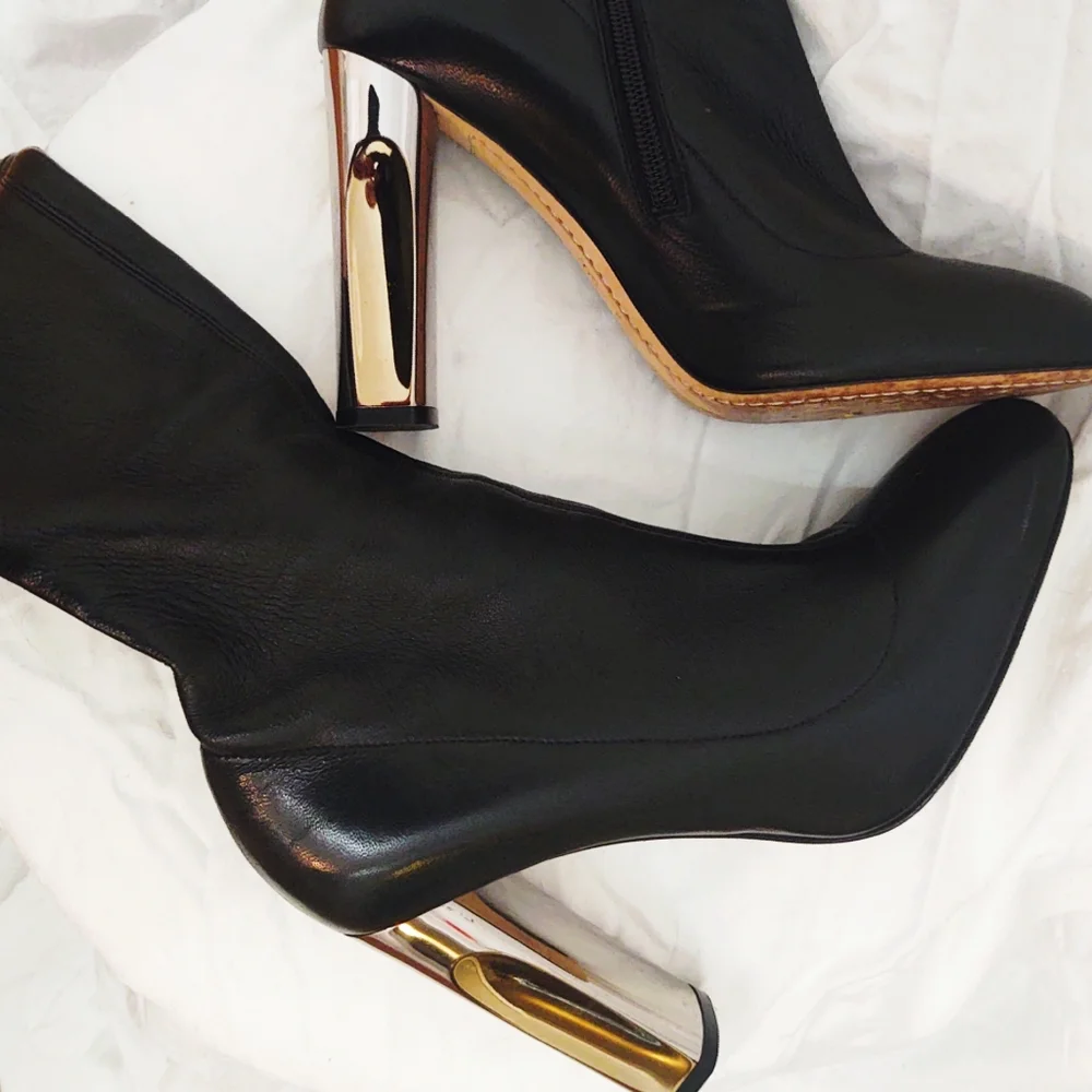 Rare Alexander McQueen Napa Leather Thigh High Heel Boots- Size 8